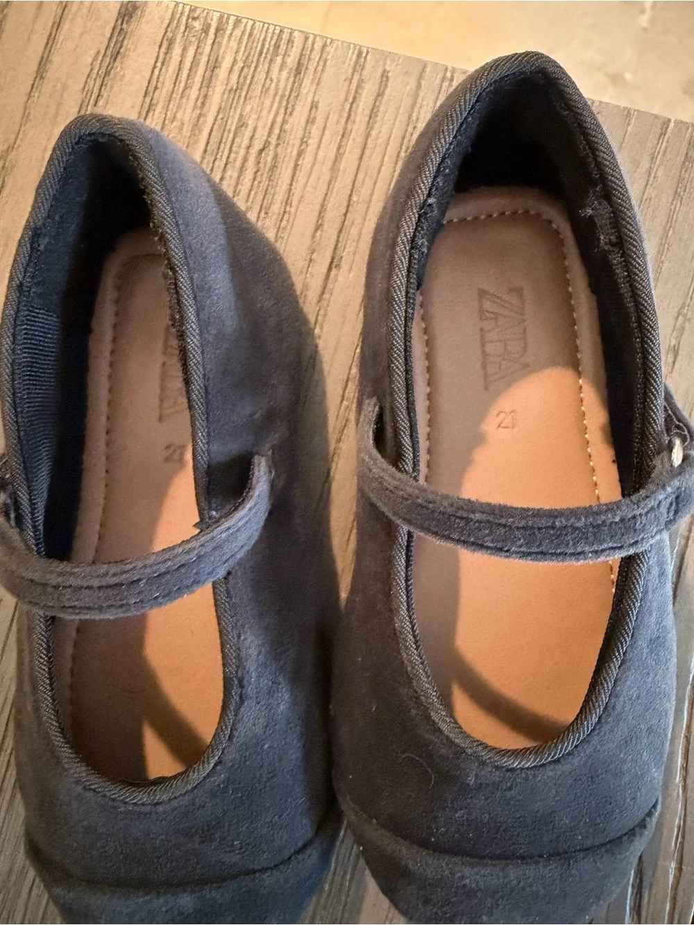Zara Navy Suede Mary Jane Shoes for Kids